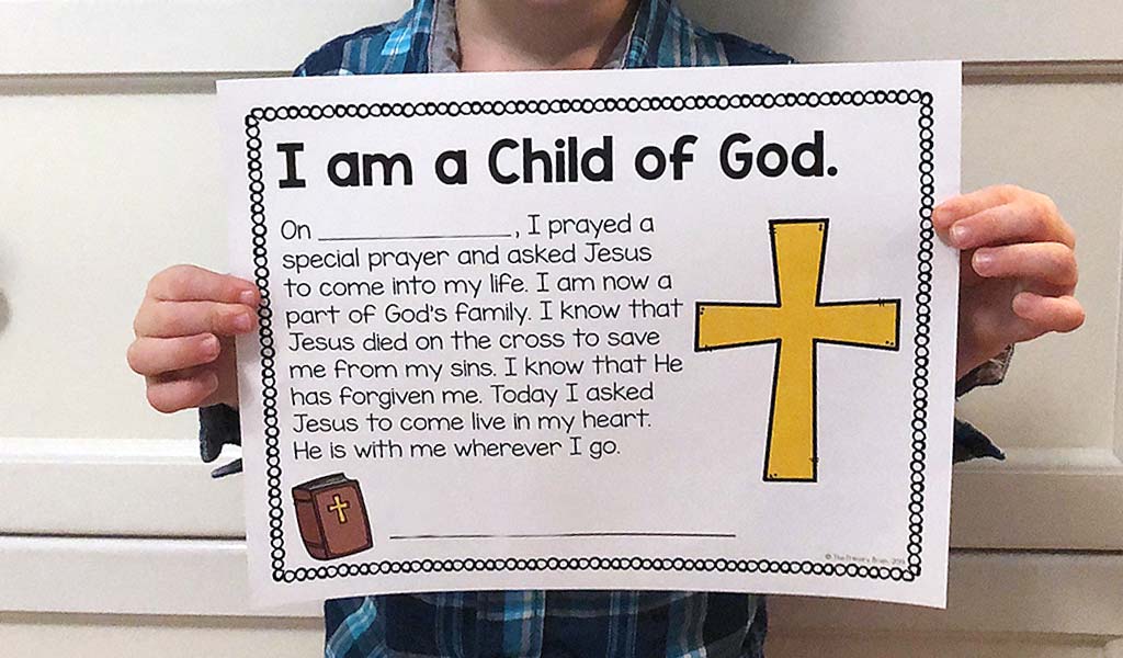 I Am A Child of God Salvation Certificate