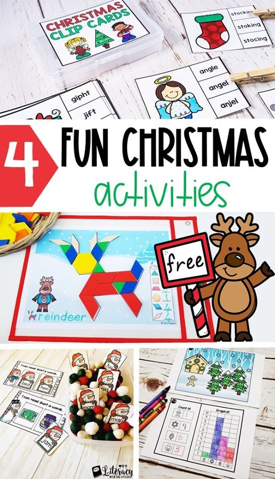 Christmas Vocabulary Word Cards for Kids