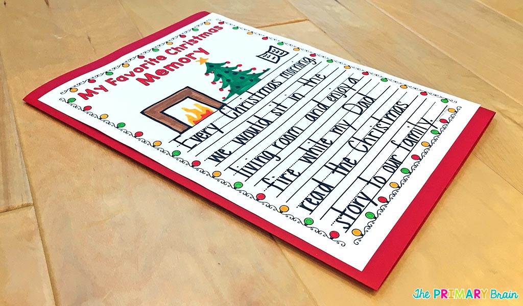 Back view of a Christmas lapbook