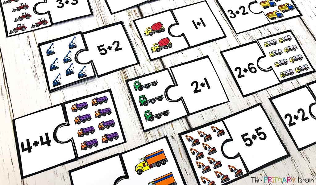 Construction Math Puzzles Freebie