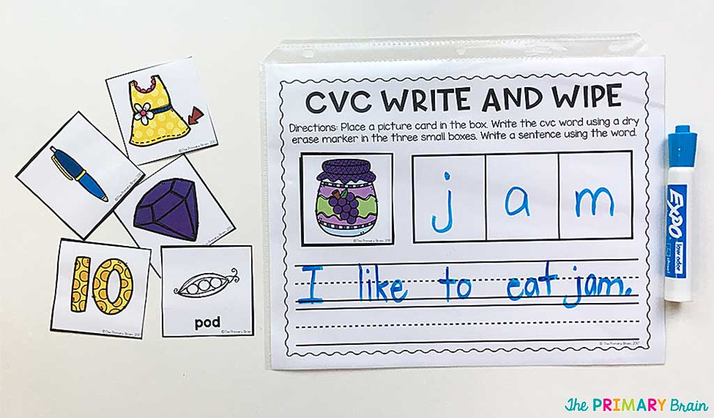 Let S Write And Wipe Cvc Words The Primary Brain