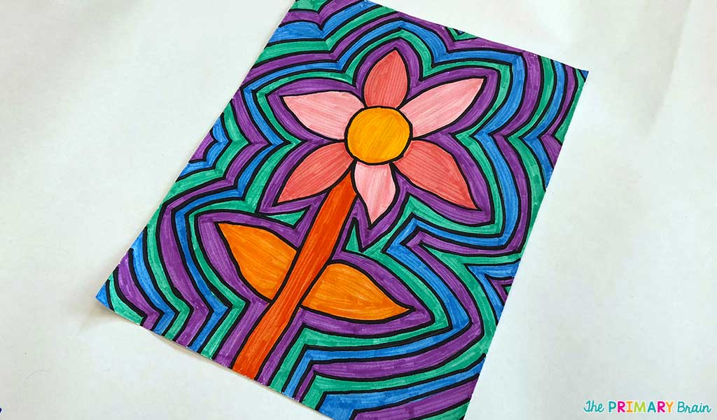 Flower Background Outlined