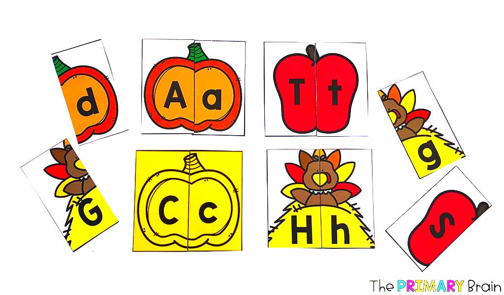 Fall Themed Alphabet Puzzles Freebie