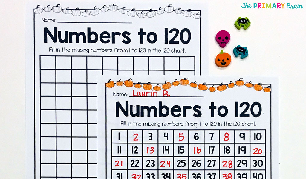 Halloween 120 Chart Fill In