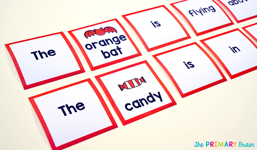 Halloween Sentence Sorting Cards