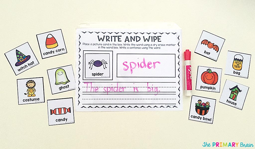 Halloween Write and Wipe Activity