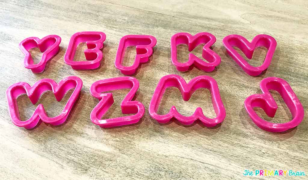 Cookie Cutter with Letters Cut Out