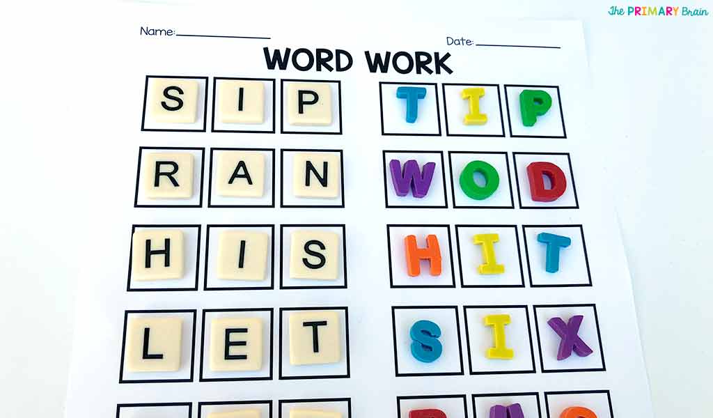 Word Work Worksheet